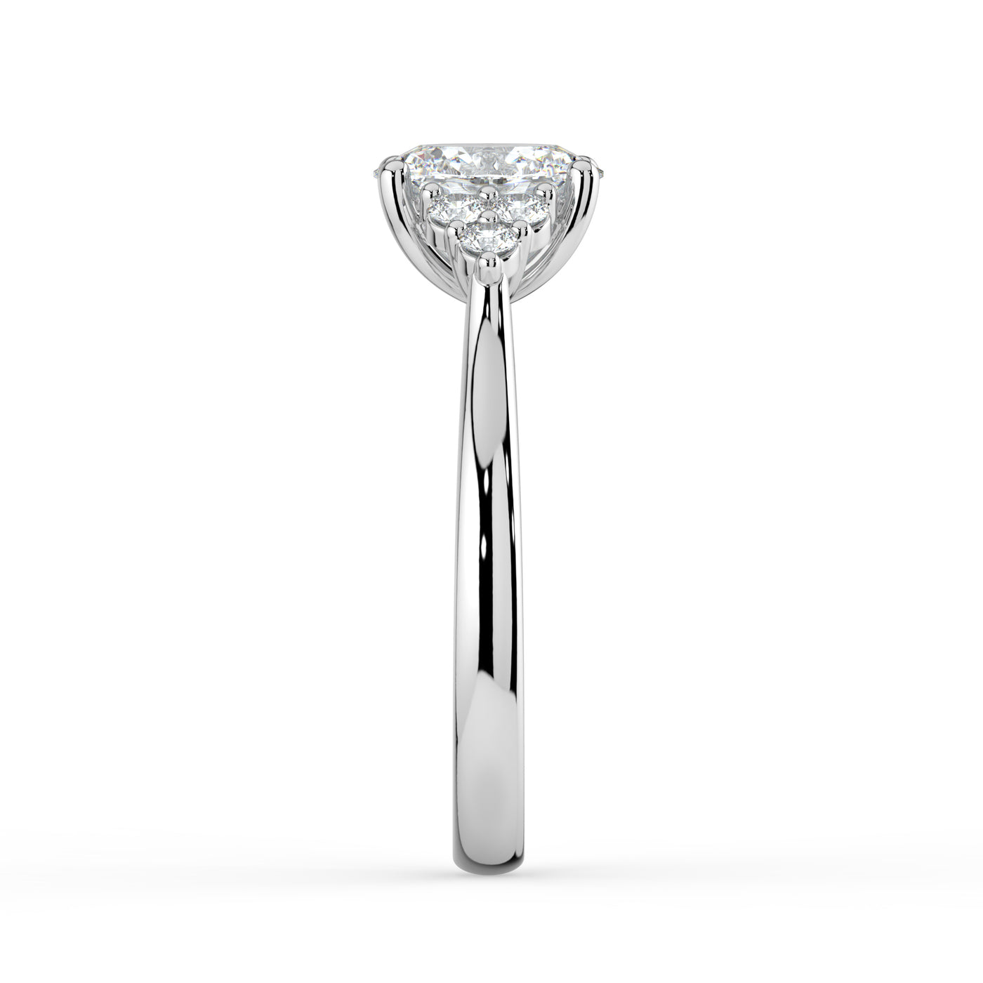 Oval and Cluster Diamond Ring