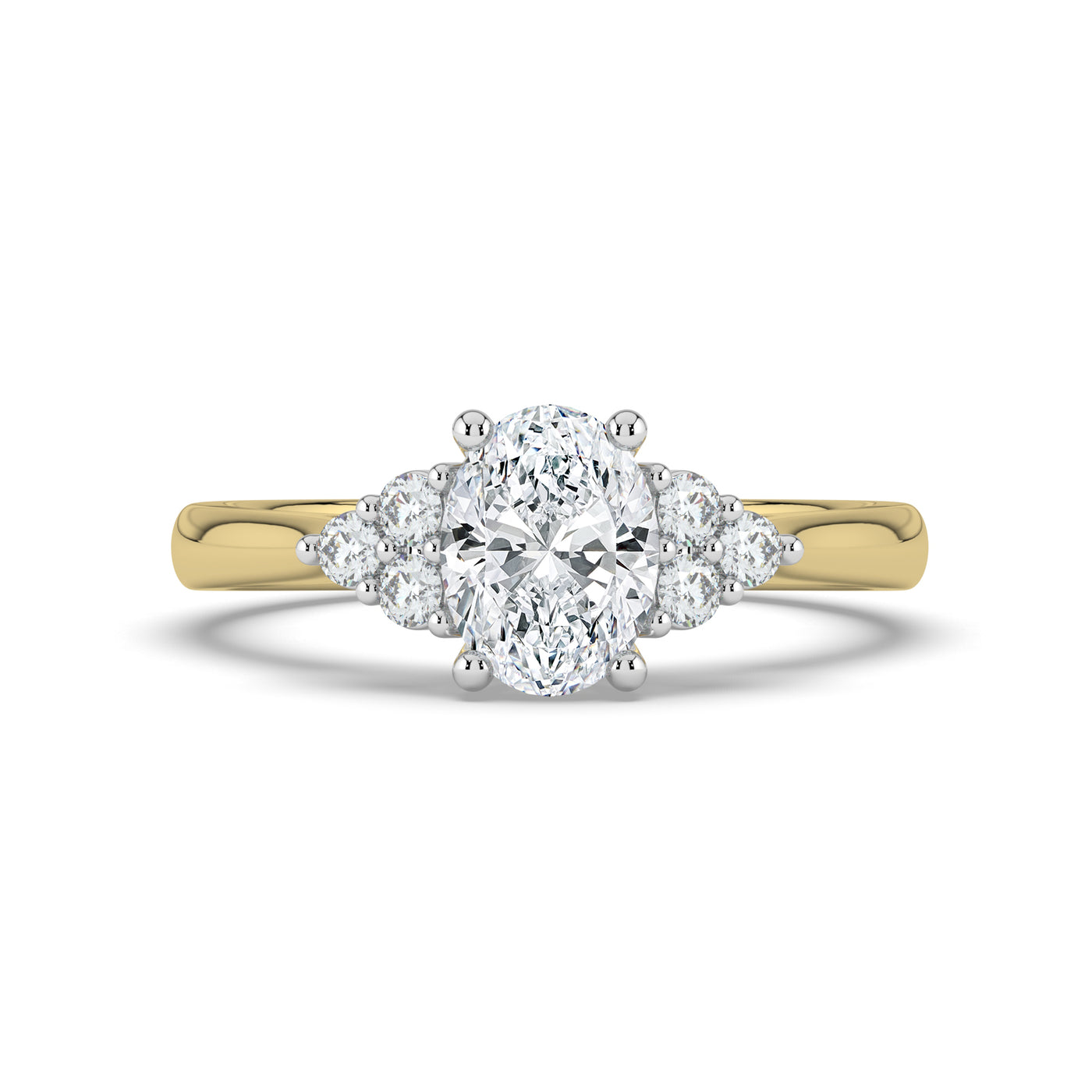 Oval and Cluster Diamond Ring