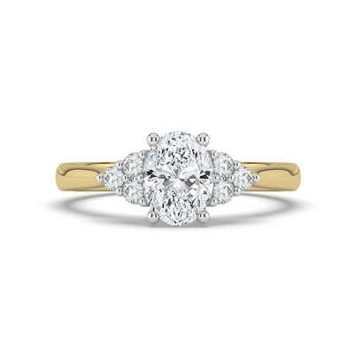 Oval and Cluster Diamond Ring