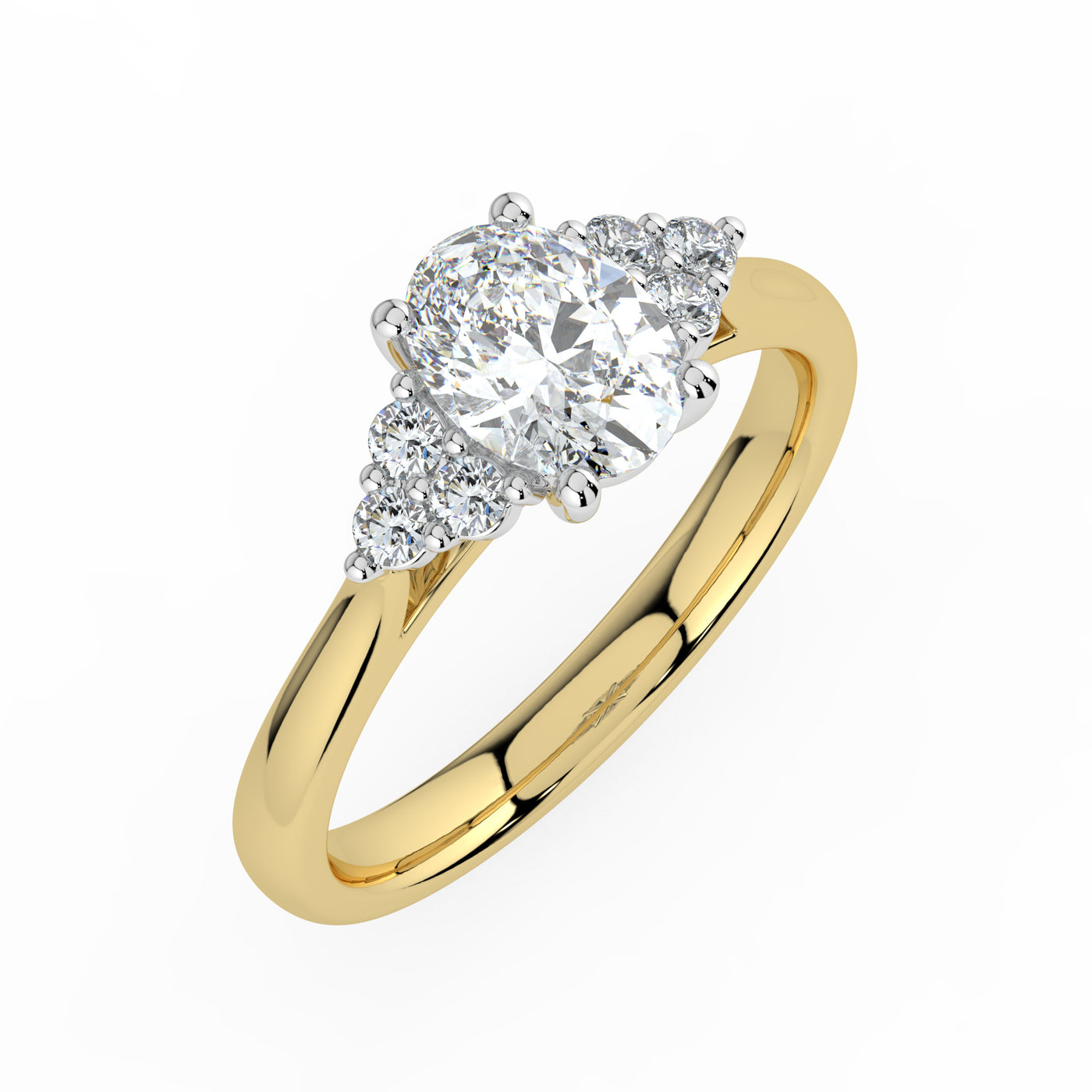 Oval and Cluster Diamond Ring