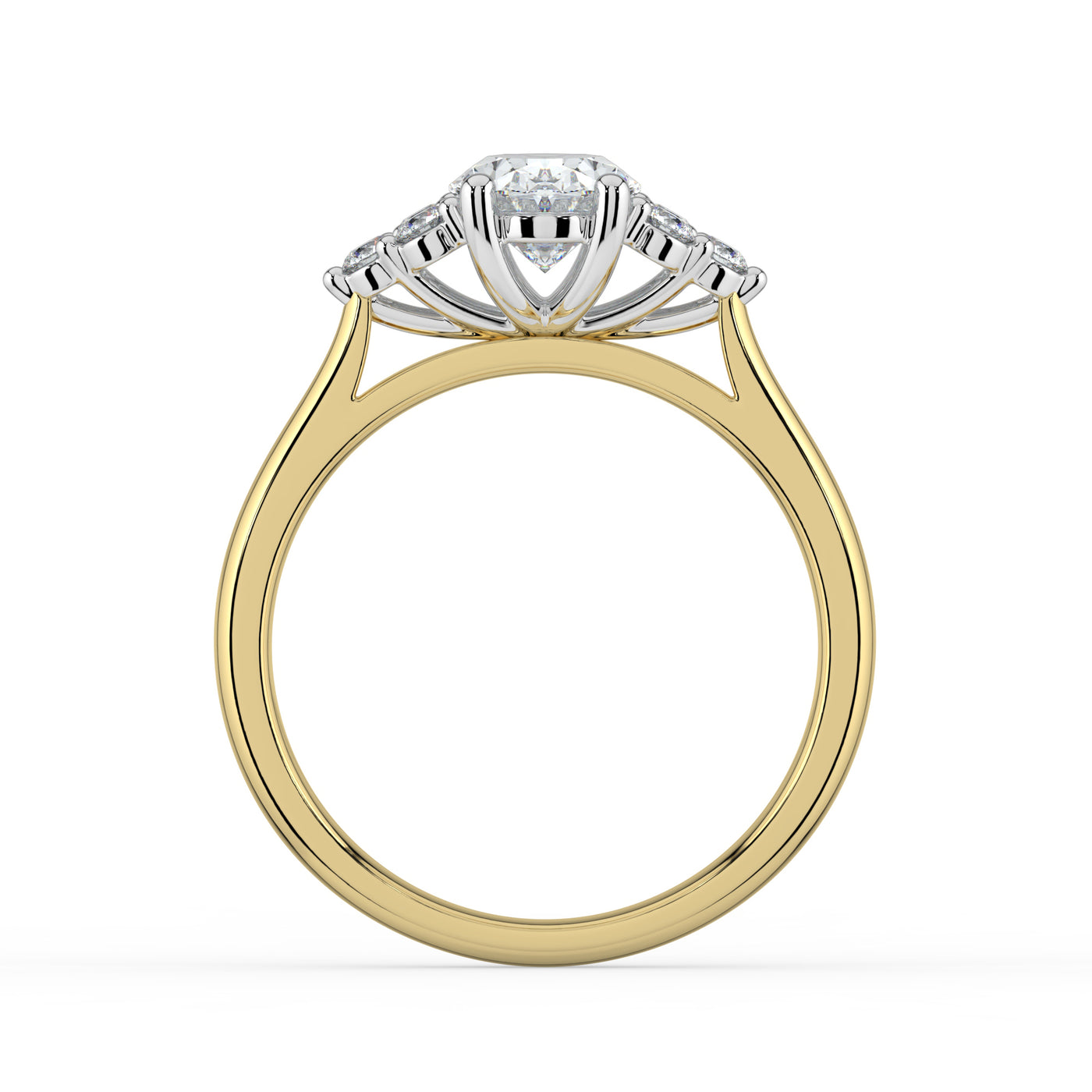 Oval and Cluster Diamond Ring