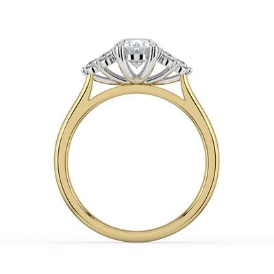Oval and Cluster Diamond Ring
