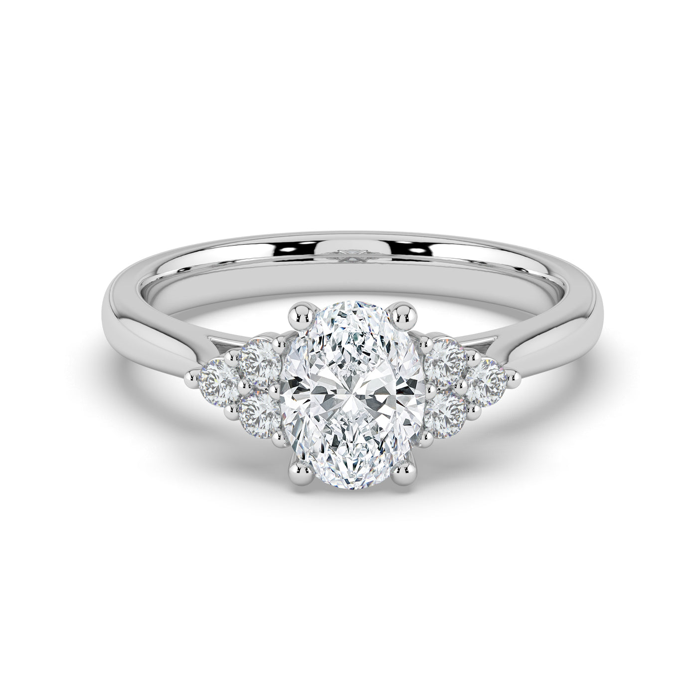 Oval and Cluster Diamond Ring