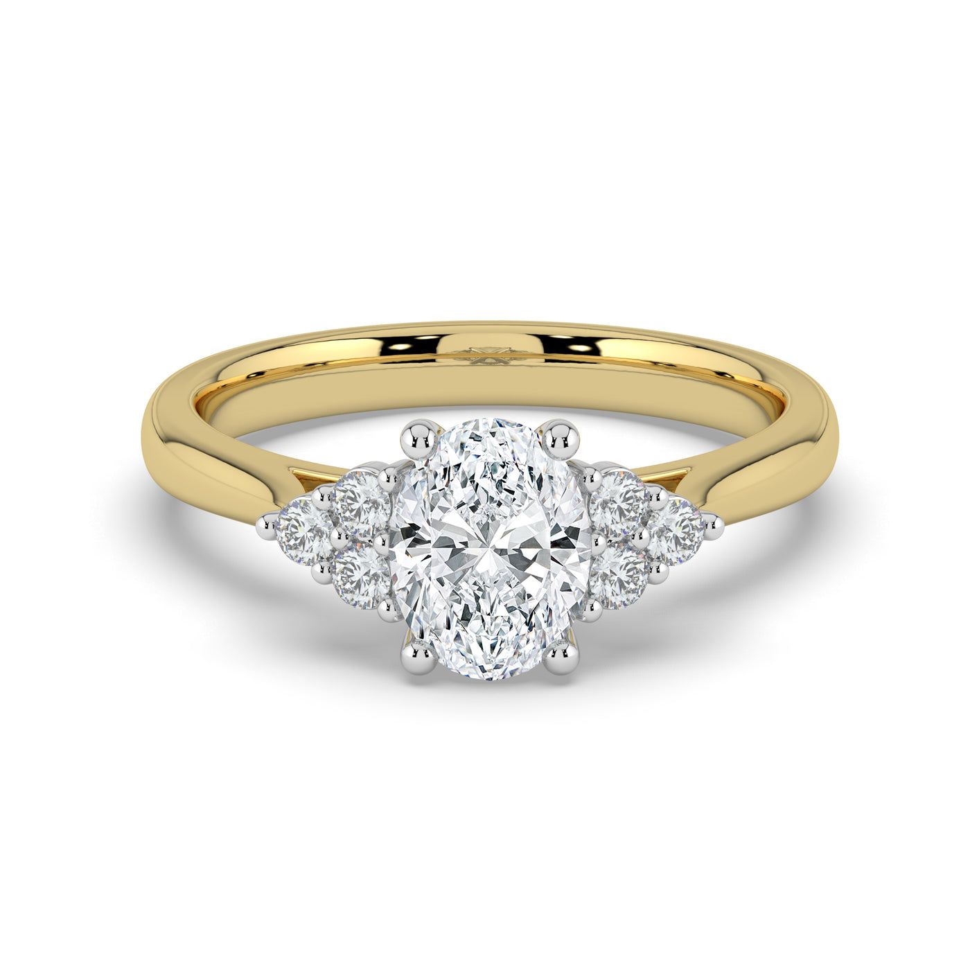 Oval and Cluster Diamond Ring