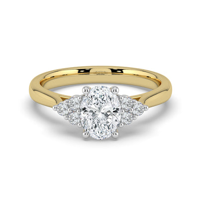 Oval and Cluster Diamond Ring