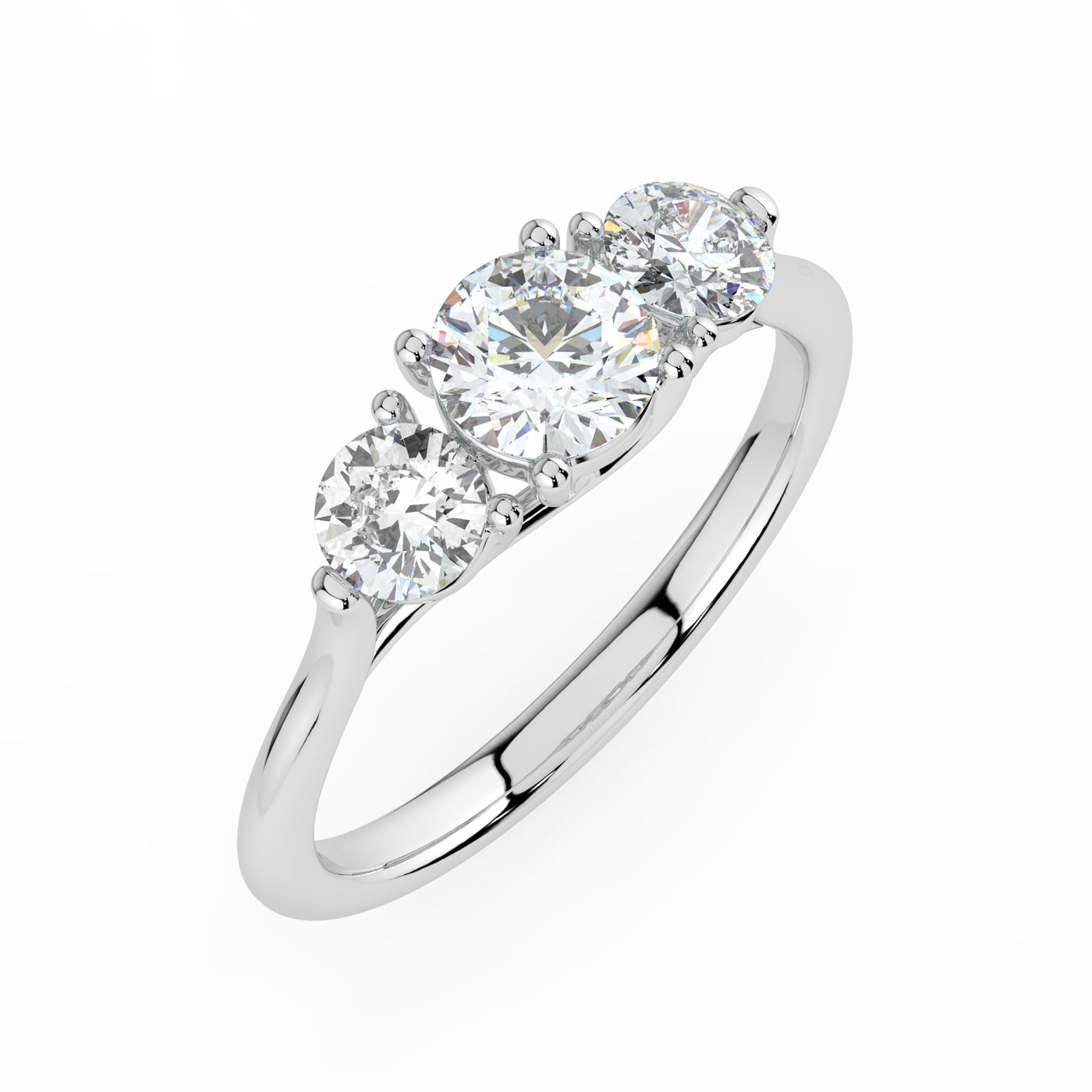 Round Brilliant Trilogy Ring