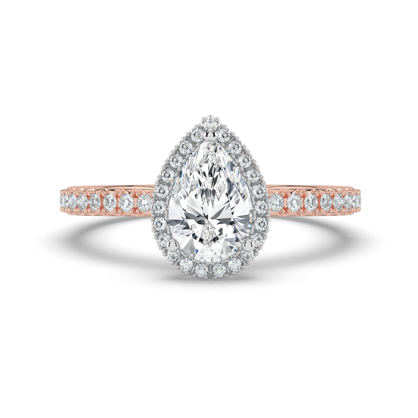 Pear Diamond and Halo Ring