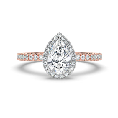 Pear Diamond and Halo Ring