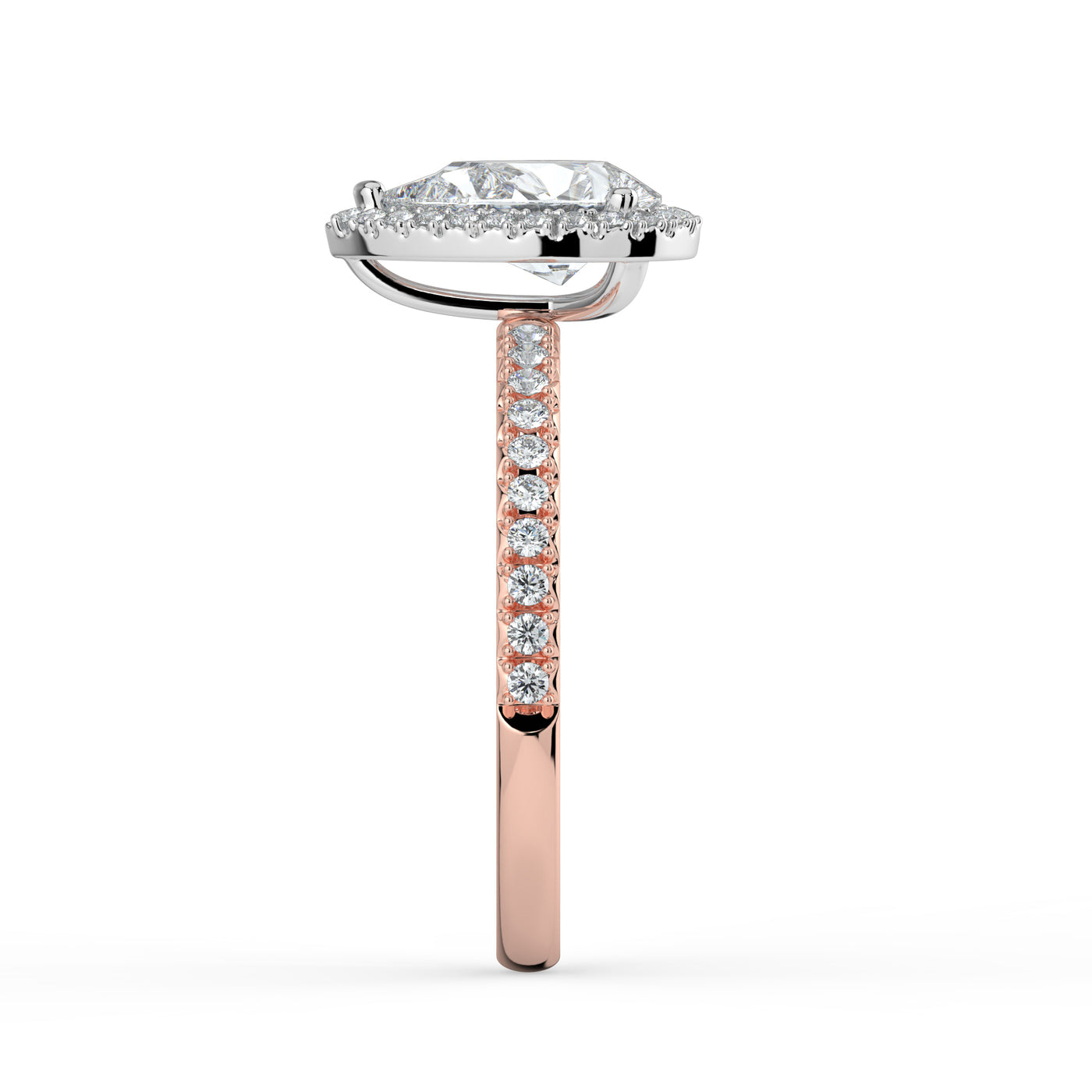 Pear Diamond and Halo Ring