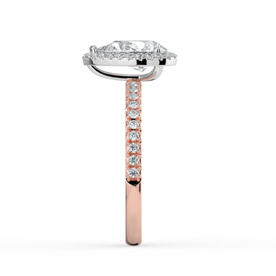 Pear Diamond and Halo Ring