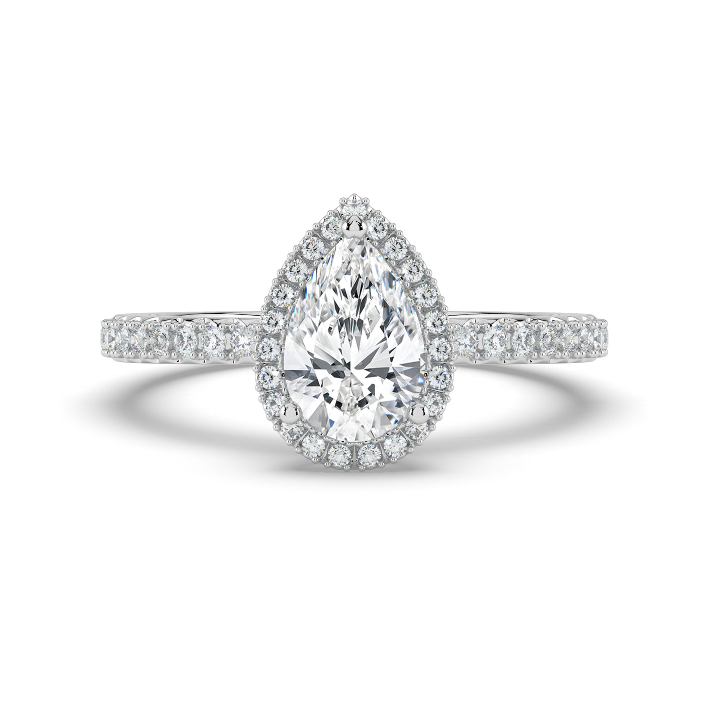 Pear Diamond and Halo Ring