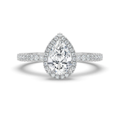 Pear Diamond and Halo Ring