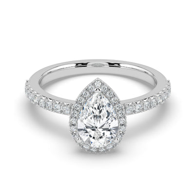 Pear Diamond and Halo Ring