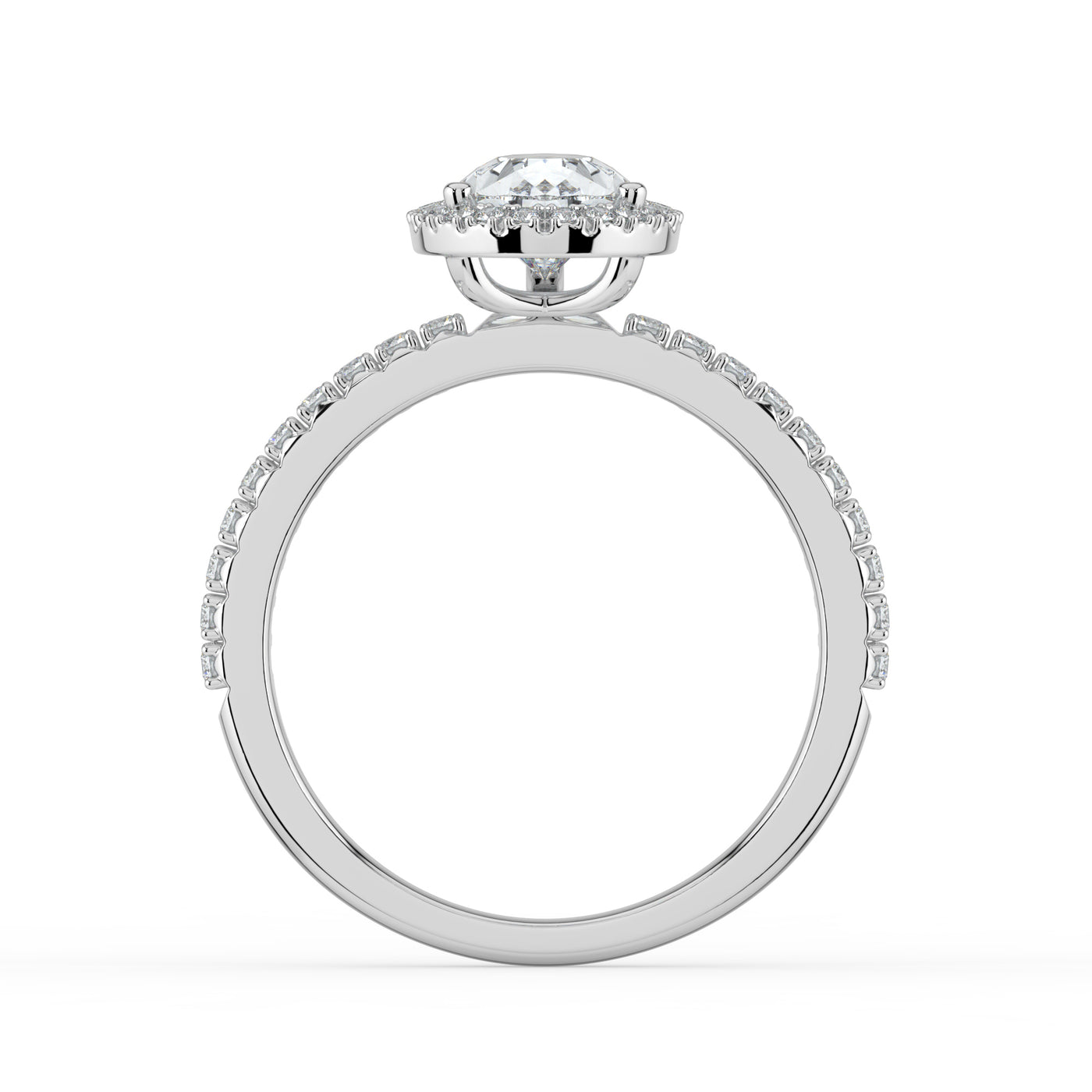 Pear Diamond and Halo Ring