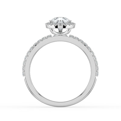 Pear Diamond and Halo Ring