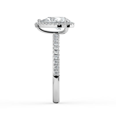 Pear Diamond and Halo Ring