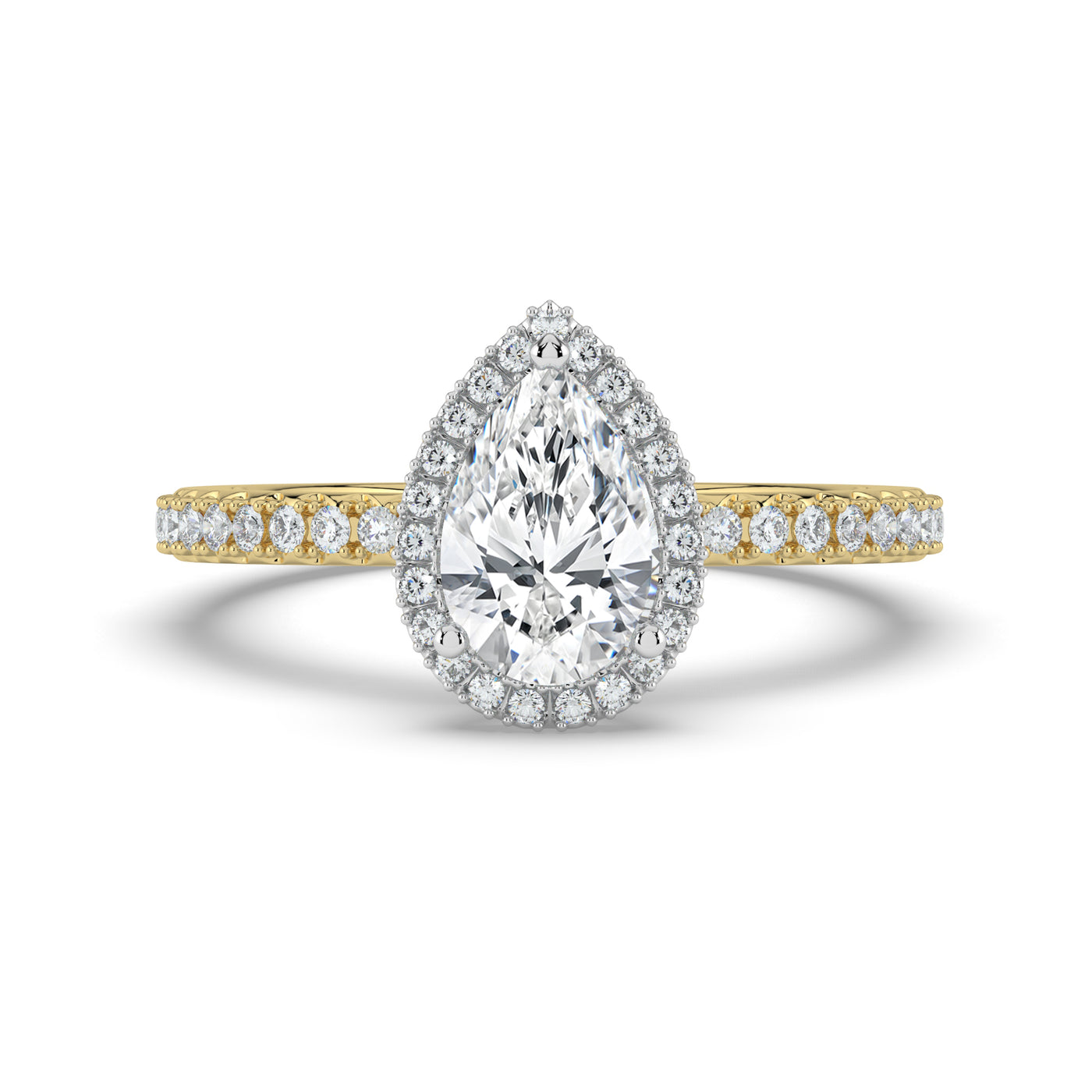 Pear Diamond and Halo Ring