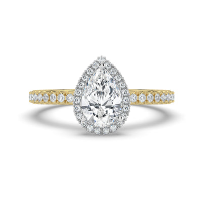 Pear Diamond and Halo Ring