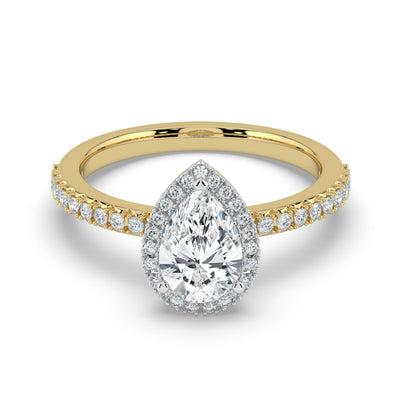 Pear Diamond and Halo Ring