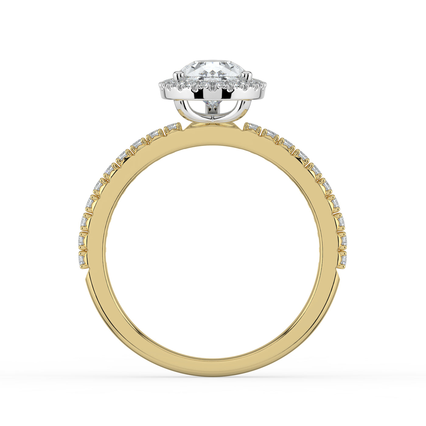 Pear Diamond and Halo Ring