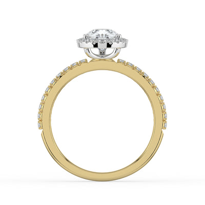 Pear Diamond and Halo Ring