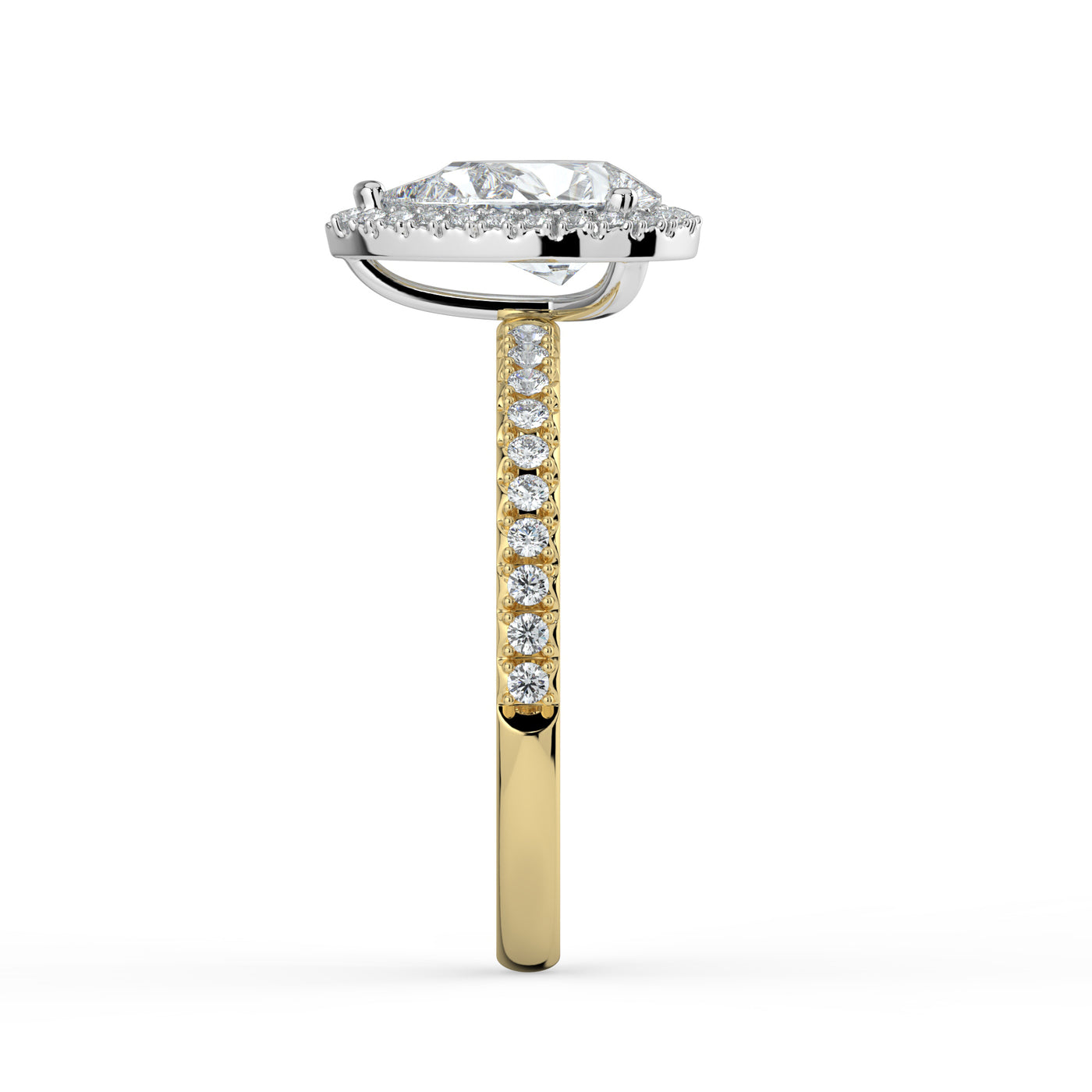 Pear Diamond and Halo Ring