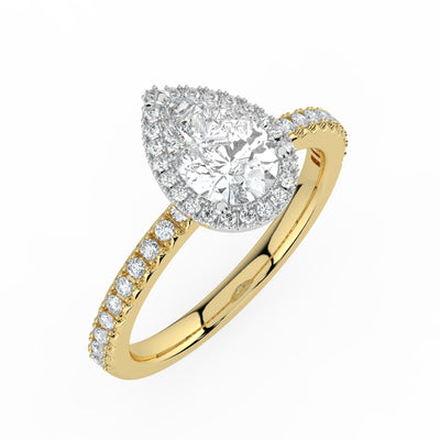 Pear Diamond and Halo Ring