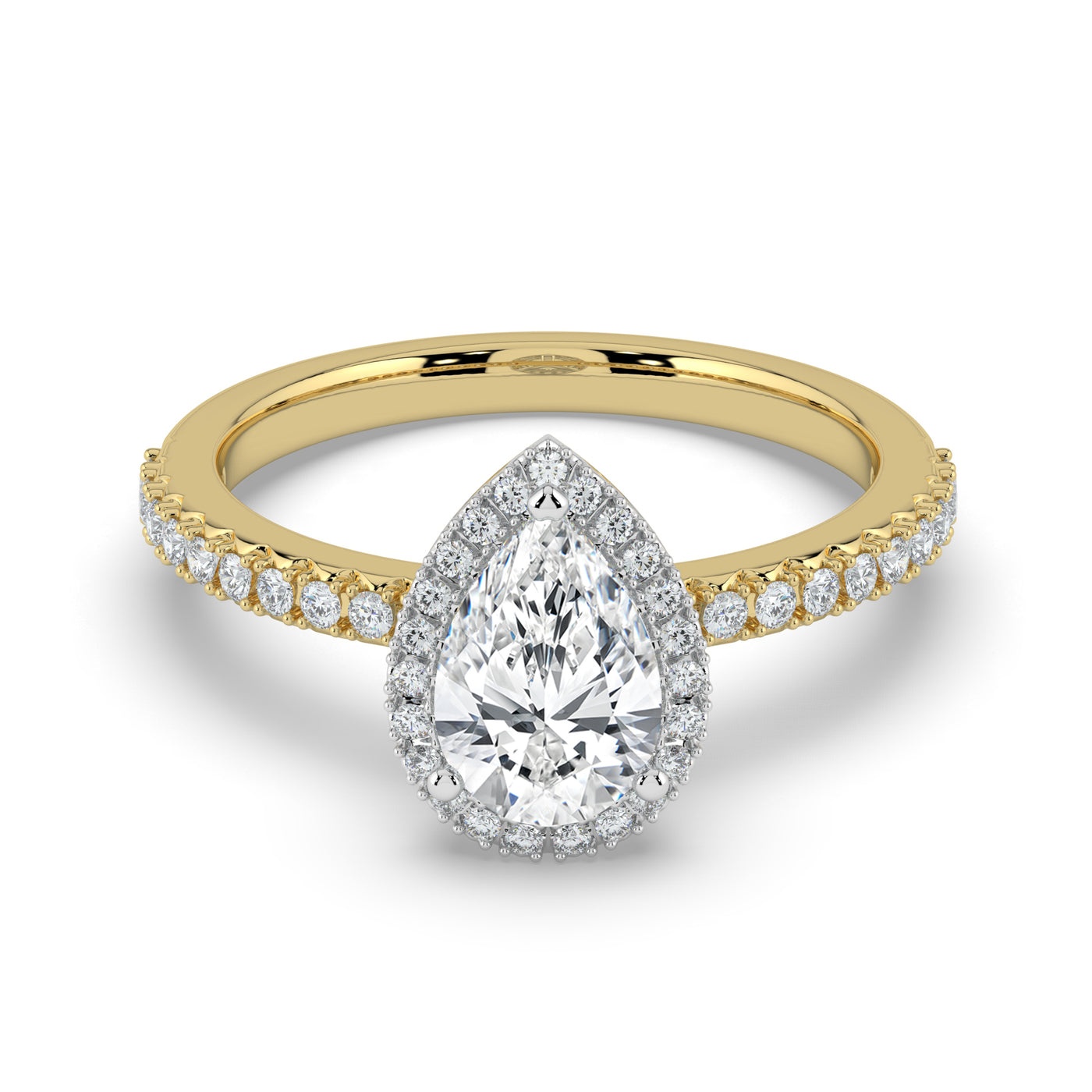 Pear Diamond and Halo Ring