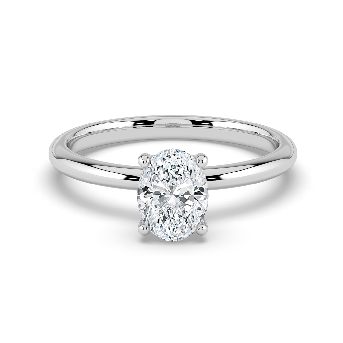 Oval Solitaire Diamond Ring