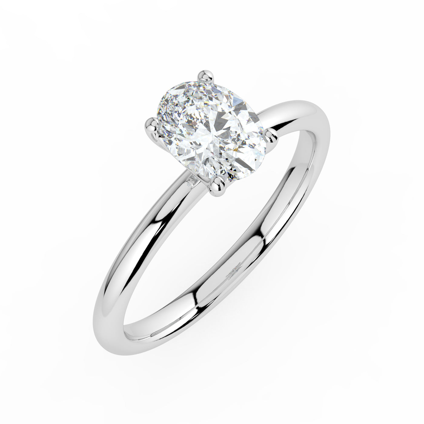 Oval Solitaire Diamond Ring