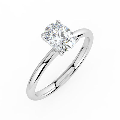 Oval Solitaire Diamond Ring