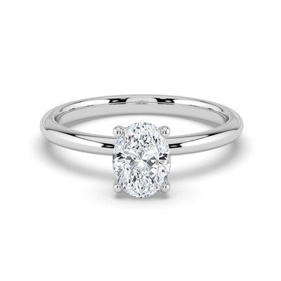 Oval Solitaire Diamond Ring