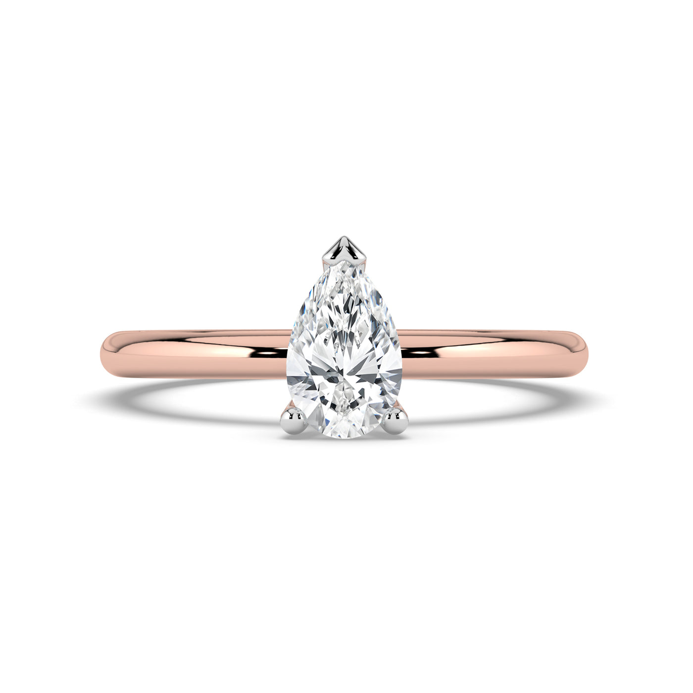 Pear Solitaire Ring