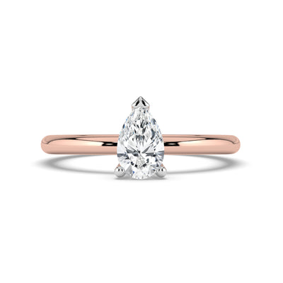 Pear Solitaire Ring