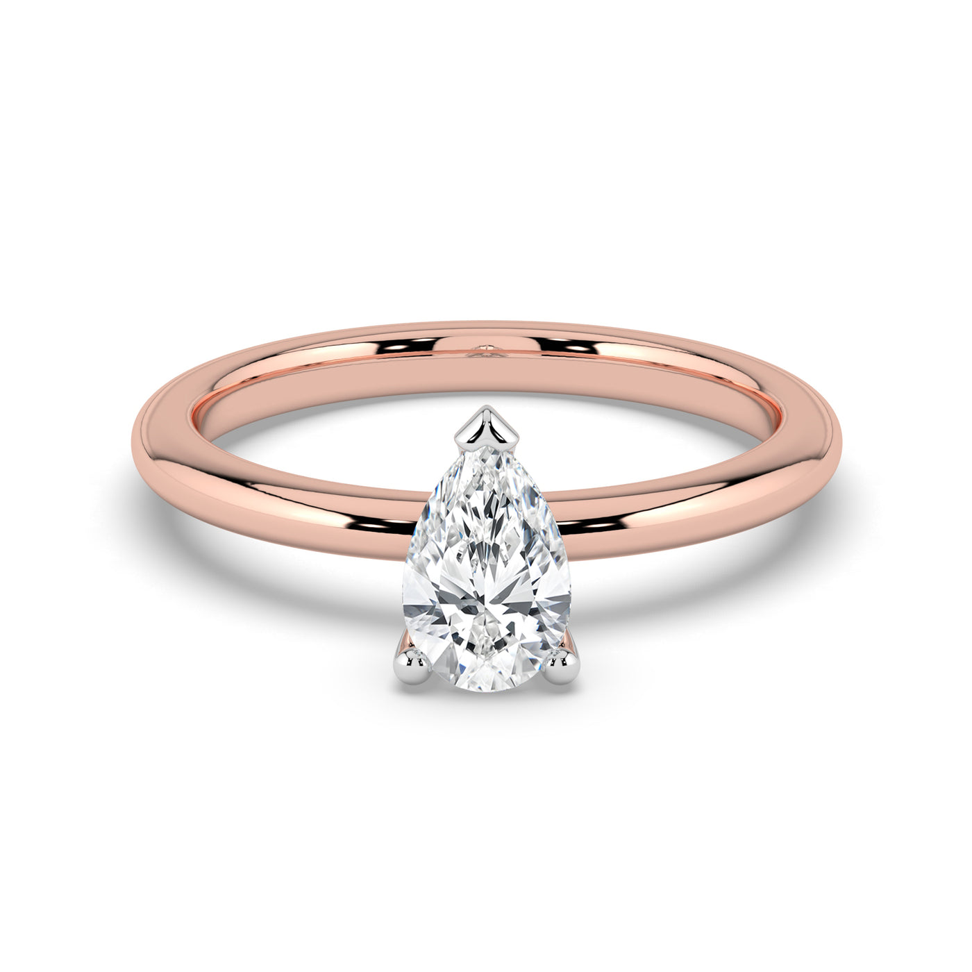 Pear Solitaire Ring