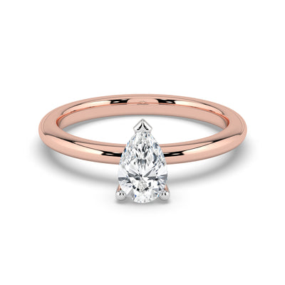 Pear Solitaire Ring