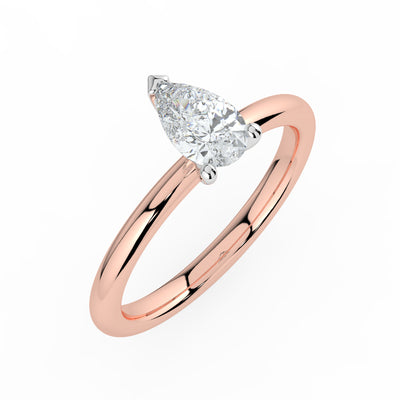 Pear Solitaire Ring