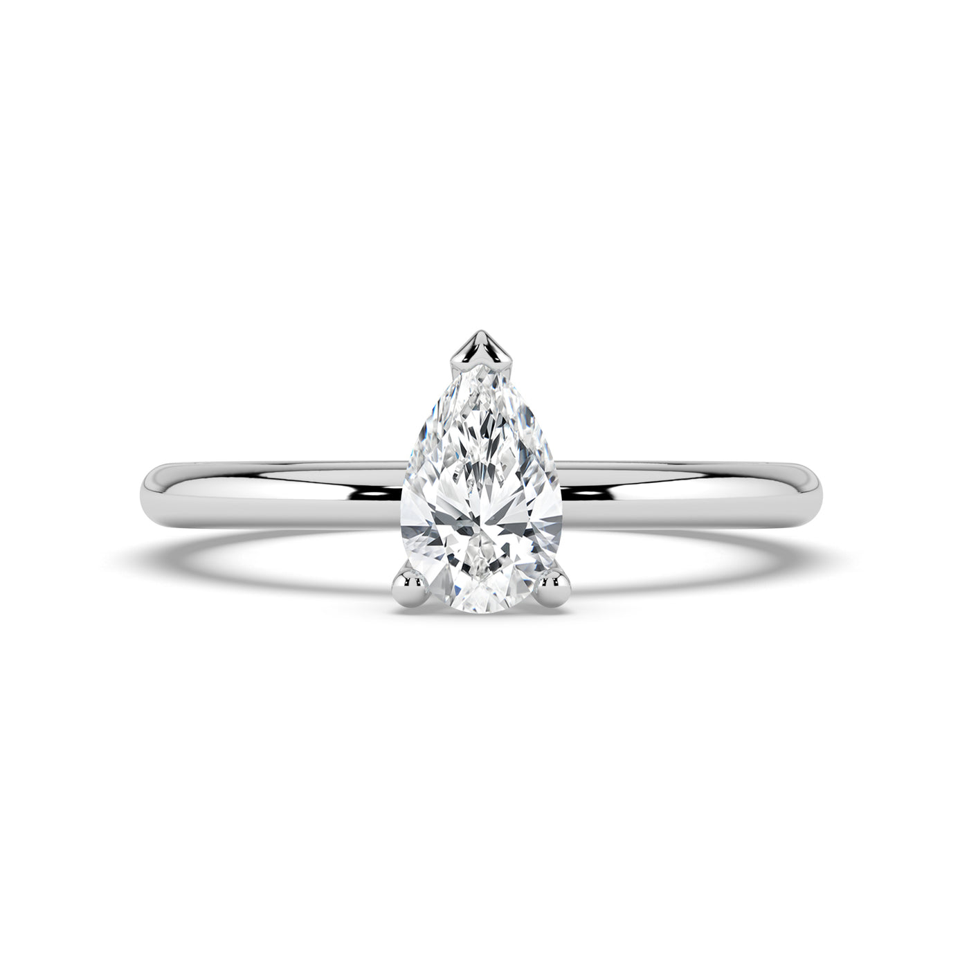Pear Solitaire Ring