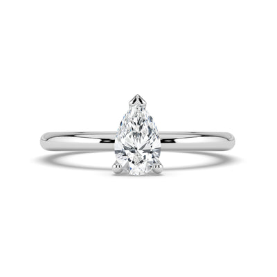 Pear Solitaire Ring