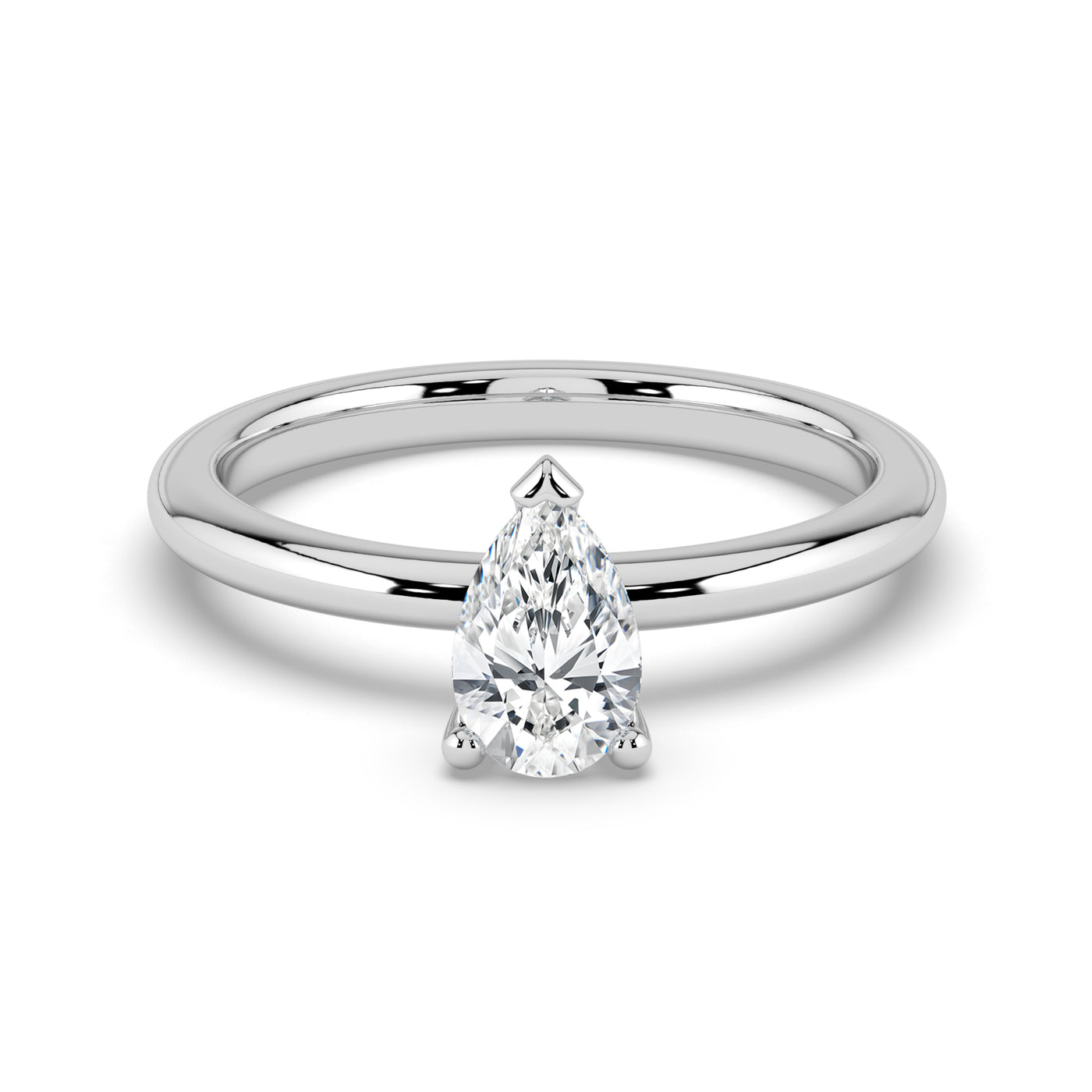 Pear Solitaire Ring