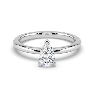 Pear Solitaire Ring