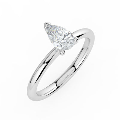 Pear Solitaire Ring