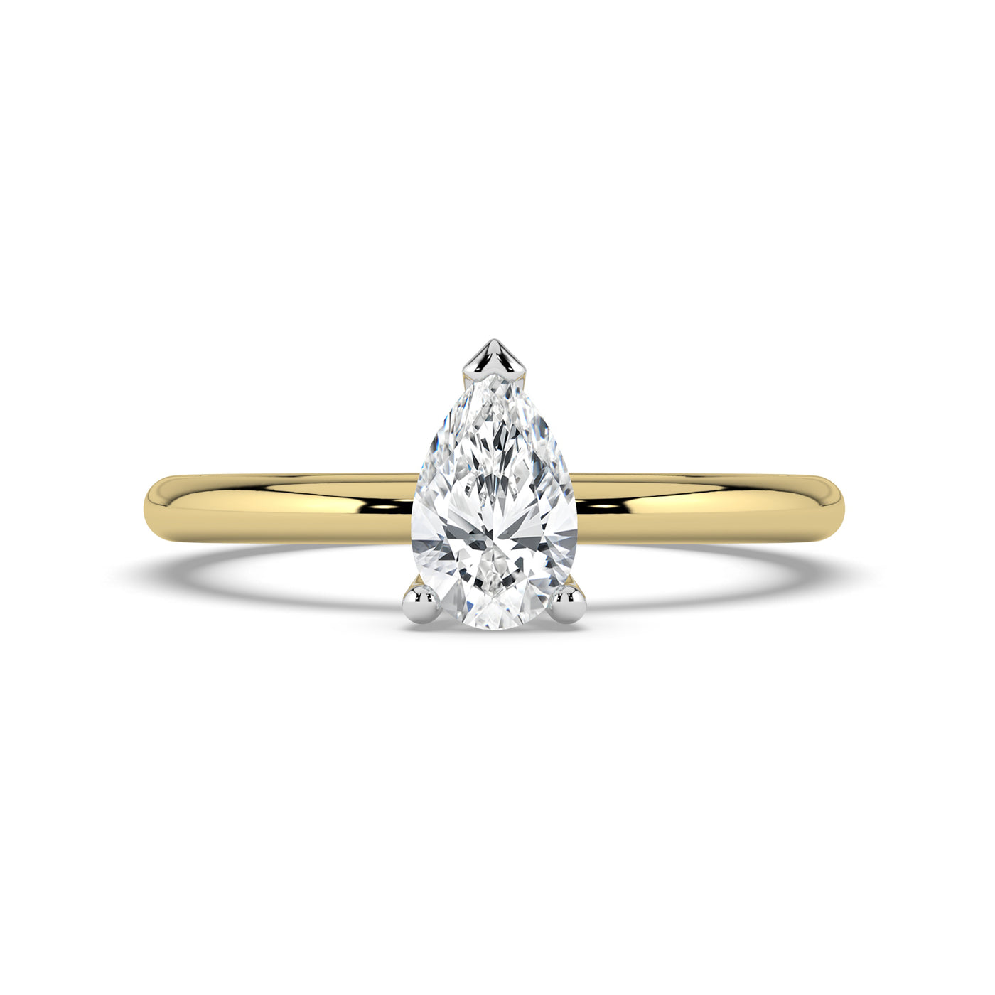 Pear Solitaire Ring