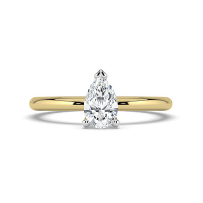 Pear Solitaire Ring