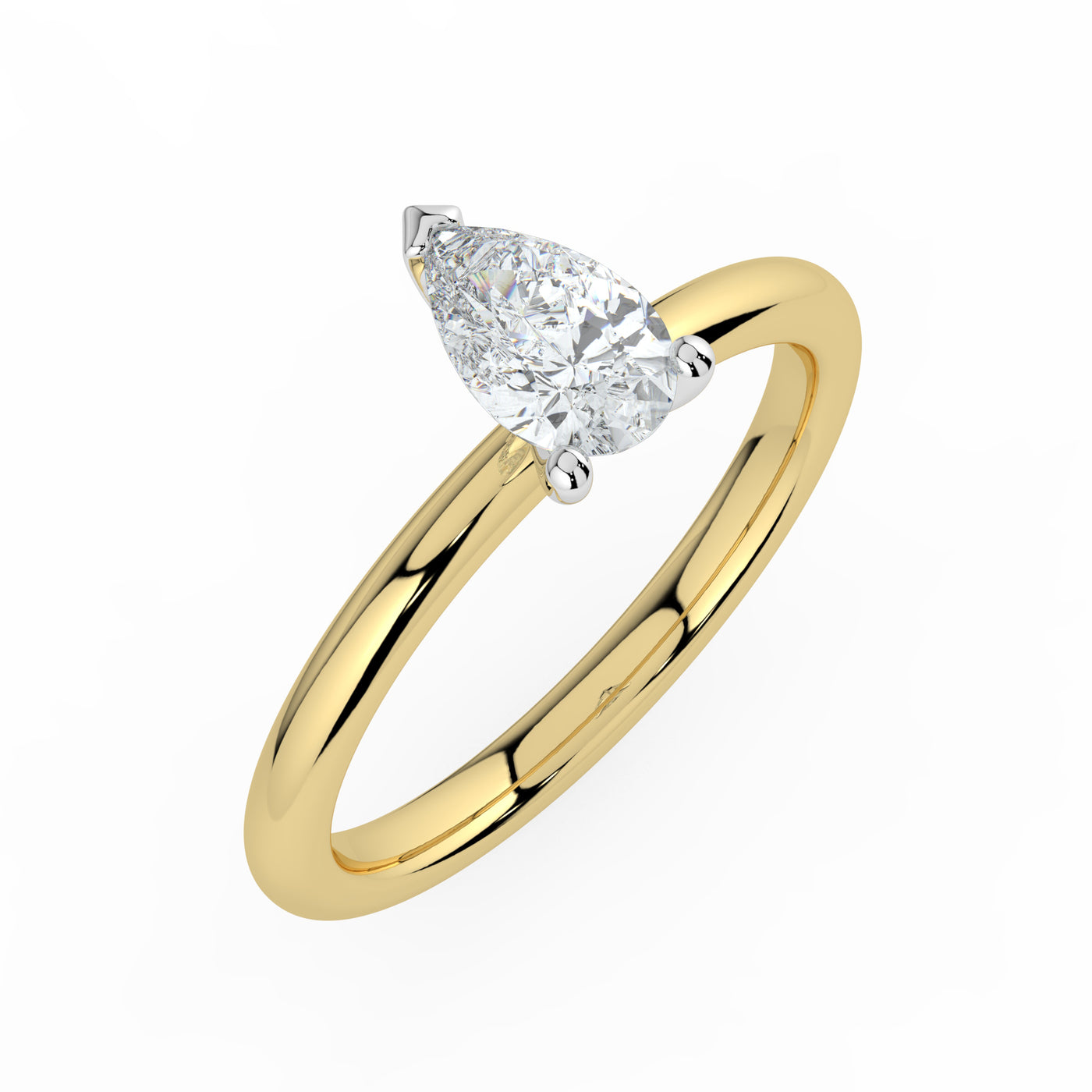 Pear Solitaire Ring