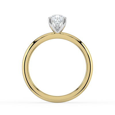 Pear Solitaire Ring