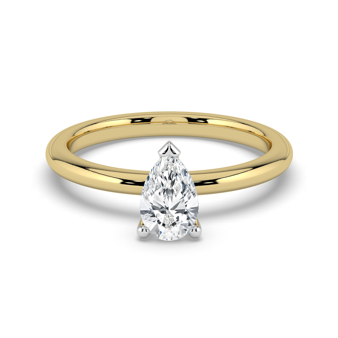 Pear Solitaire Ring