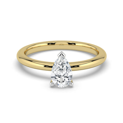 Pear Solitaire Ring