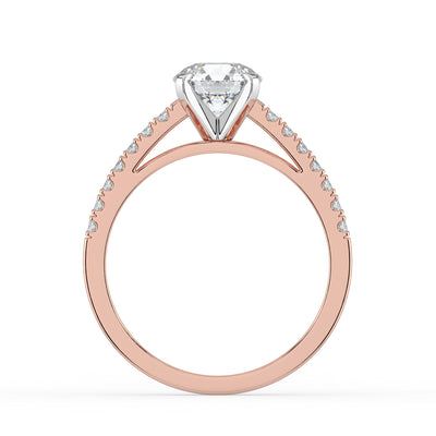 Round Brilliant and Shoulder Set Ring