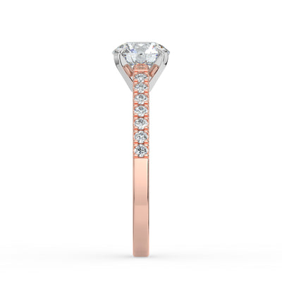 Round Brilliant and Shoulder Set Ring